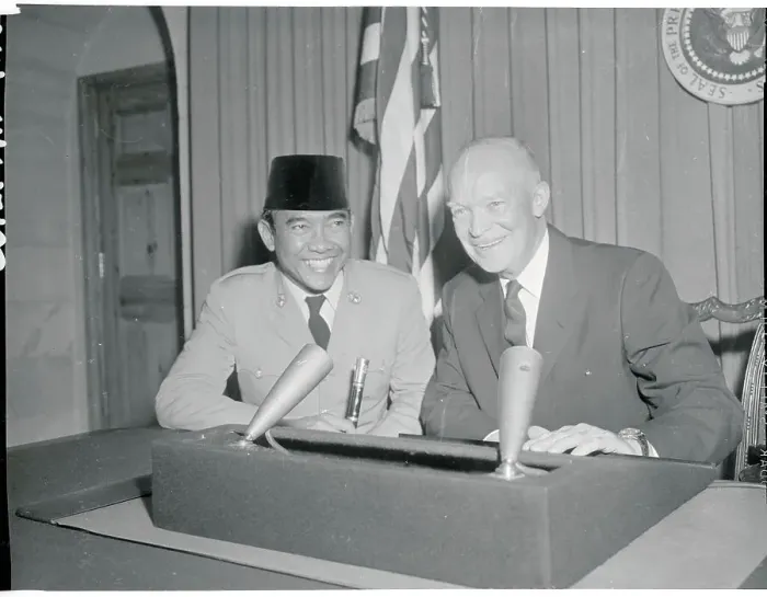 Framed Print : President Eisenhower with Achmed Sukarno Framed Print : President Eisenhower with Achmed Sukarno