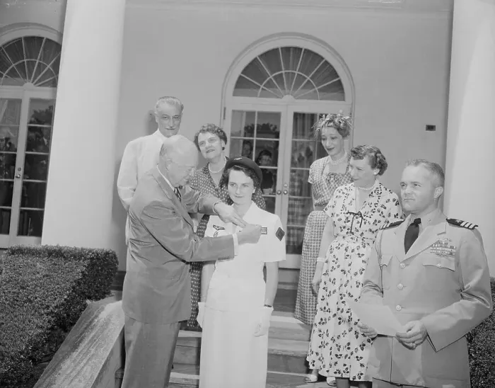Framed Print : President Eisenhower Awarding De Galard-Terraube Framed Print : President Eisenhower Awarding De Galard-Terraube