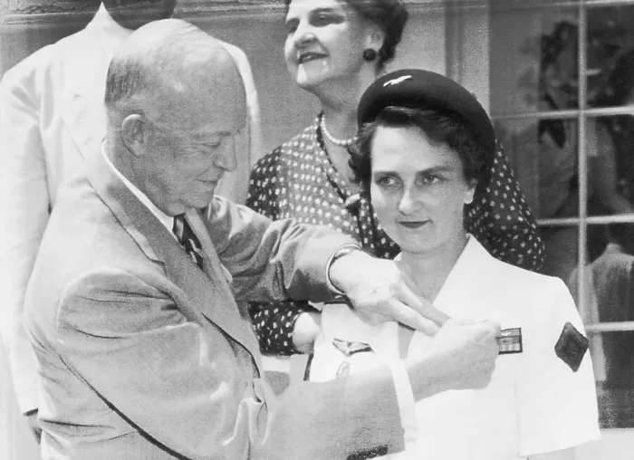 Framed Print : President Eisenhower Awarding De Galard-Terraube Framed Print : President Eisenhower Awarding De Galard-Terraube