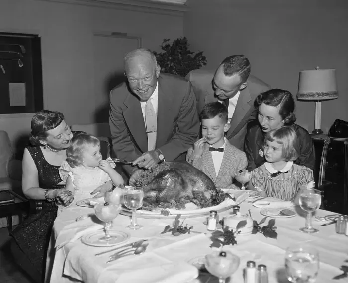 Framed Print : President Eisenhower Celebrating Thanksgiving with Family Framed Print : President Eisenhower Celebrating Thanksgiving with Family