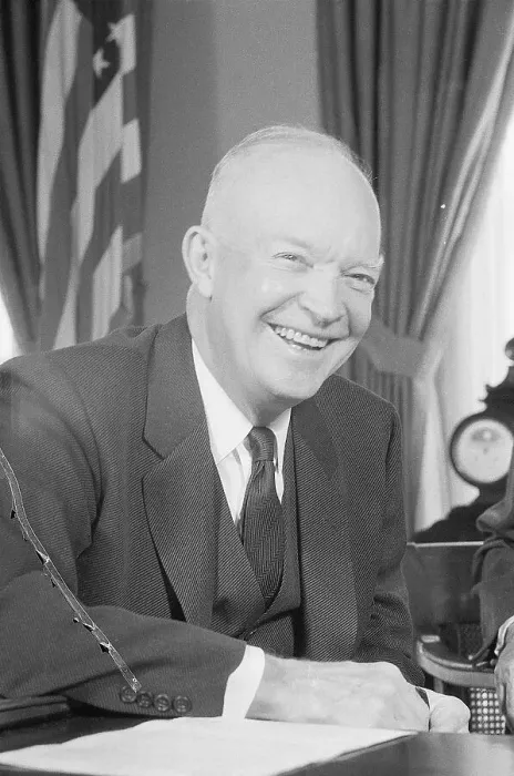 Framed Print : President Eisenhower at Desk Smiling Framed Print : President Eisenhower at Desk Smiling