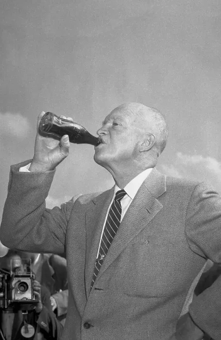 Framed Print : President Eisenhower Drinking Coca Cola Framed Print : President Eisenhower Drinking Coca Cola