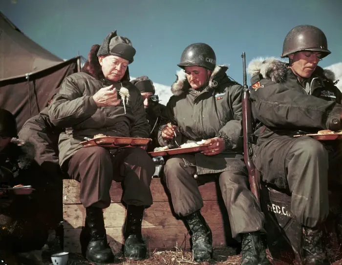 Framed Print : President Eisenhower Eats With Soldiers Framed Print : President Eisenhower Eats With Soldiers