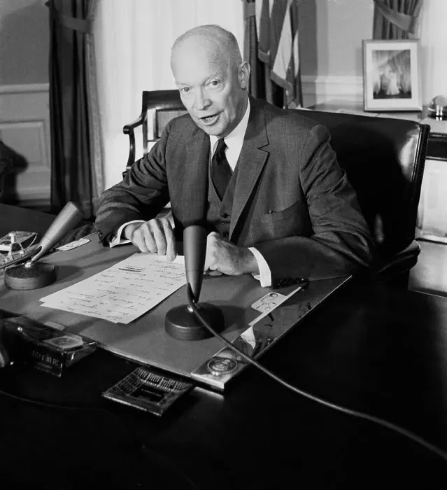 Framed Print : President Eisenhower Gives Speech Framed Print : President Eisenhower Gives Speech