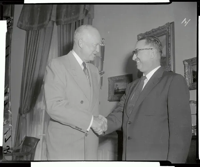Framed Print : President Eisenhower Meeting Jamalia Framed Print : President Eisenhower Meeting Jamalia