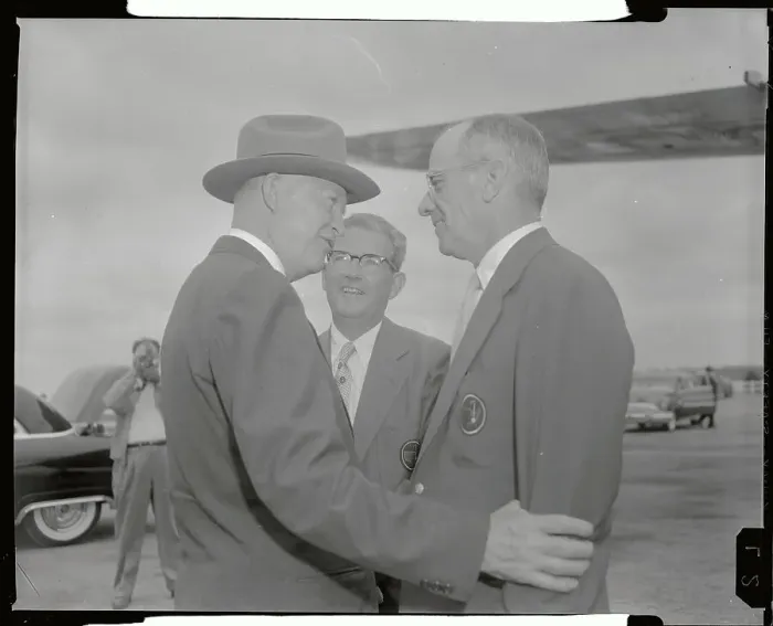Framed Print : President Eisenhower with National Golf Course Members