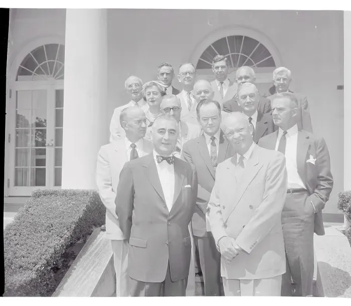 Framed Print : President Eisenhower Posing with Colleagues