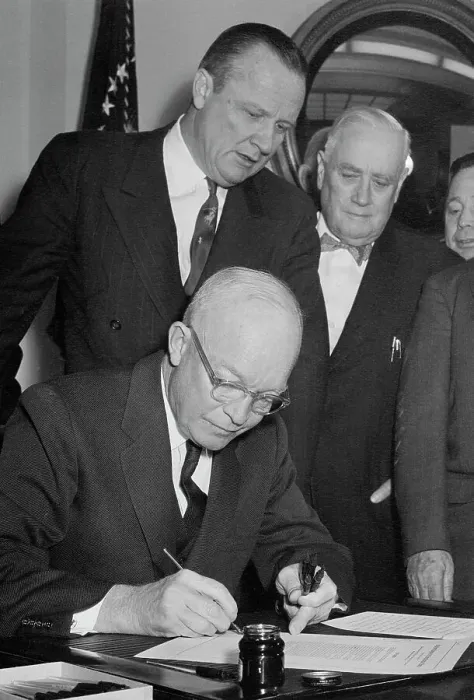 Framed Print : President Eisenhower Signing Resolution Framed Print : President Eisenhower Signing Resolution
