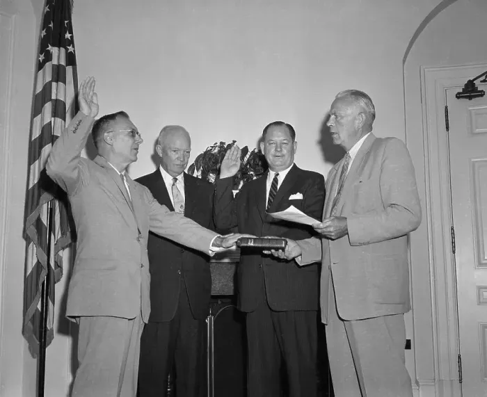 Framed Print : President Eisenhower Swearing-In Staff Framed Print : President Eisenhower Swearing-In Staff