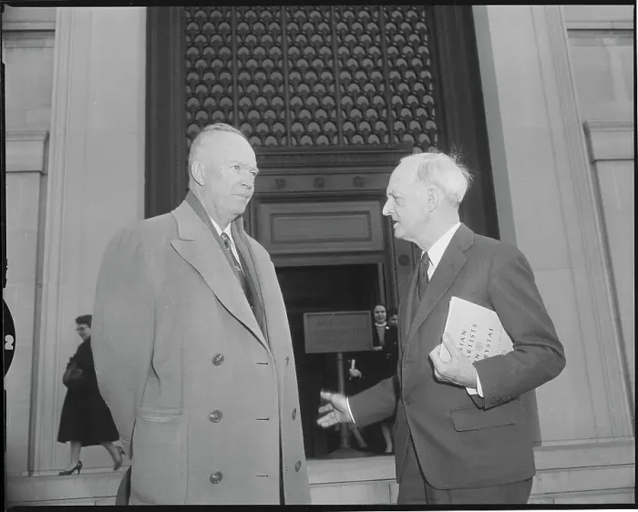 Framed Print : President Eisenhower Talking to David Finley Framed Print : President Eisenhower Talking to David Finley