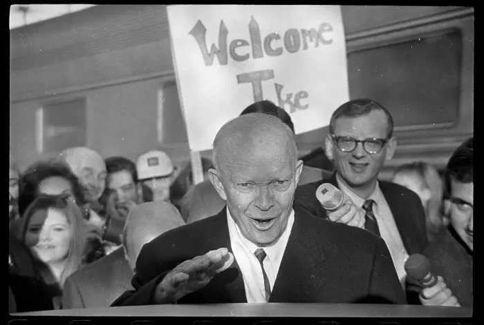 Framed Print : President Eisenhower Talking to Reporters Framed Print : President Eisenhower Talking to Reporters