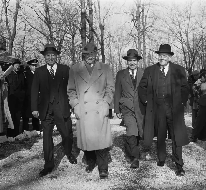 Framed Print : President Eisenhower Walking with Cabinet Members Framed Print : President Eisenhower Walking with Cabinet Members