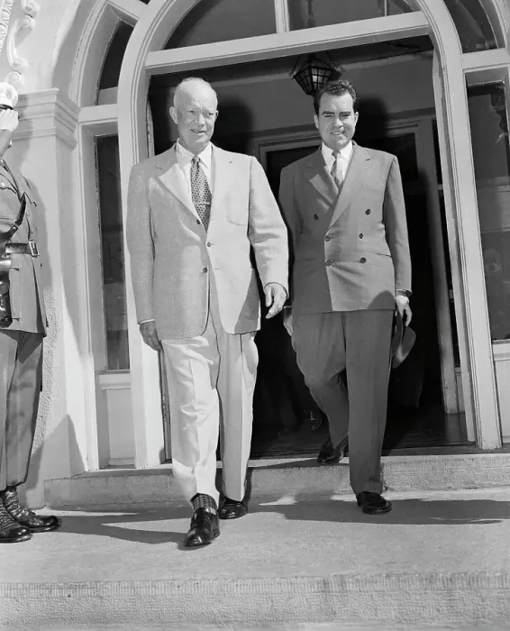 Framed Print : President Eisenhower Walking Next to Richard Nixon Framed Print : President Eisenhower Walking Next to Richard Nixon