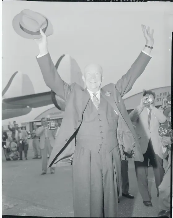 Framed Print : President Eisenhower Waving Framed Print : President Eisenhower Waving
