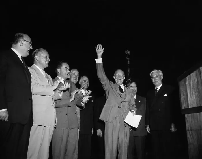 Framed Print : President Eisenhower Waving Framed Print : President Eisenhower Waving