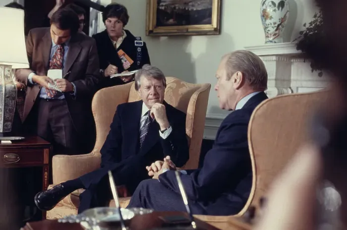 Framed Print : President-Elect Carter And President Ford Framed Print : President-Elect Carter And President Ford