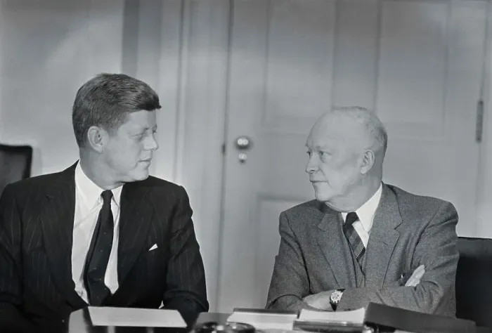 Framed Print : President-elect Kennedy and President Eisenhower Framed Print : President-elect Kennedy and President Eisenhower