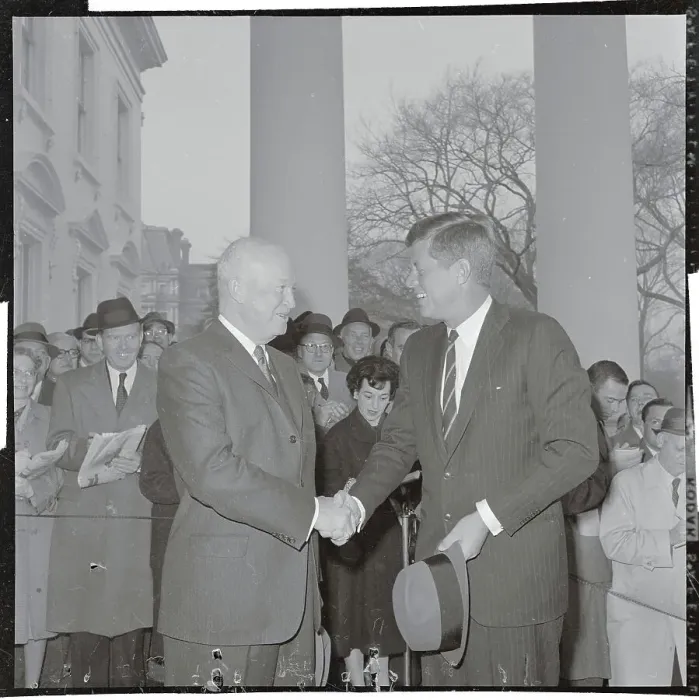 Framed Print : President-elect Kennedy with President Eisenhower Framed Print : President-elect Kennedy with President Eisenhower