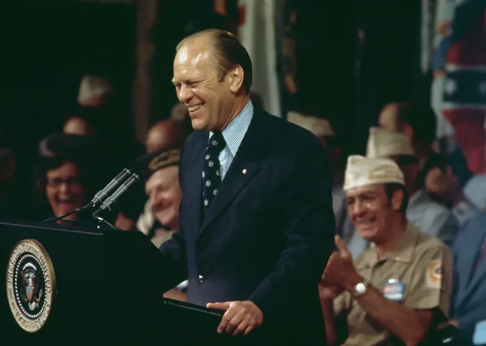 Framed Print : President Ford Addresses Veterans