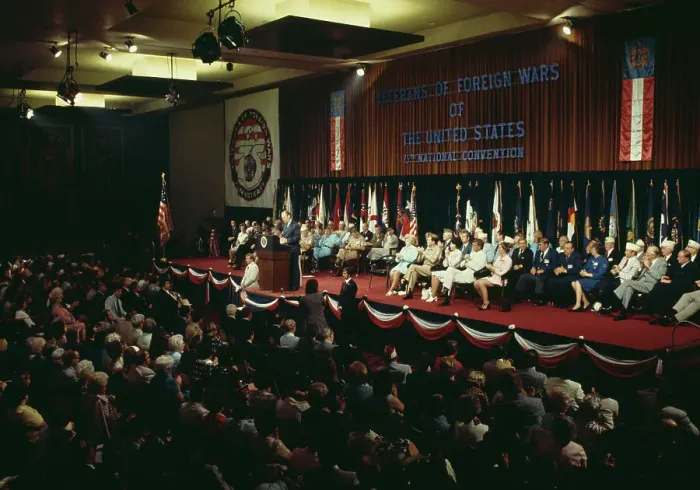 Framed Print : President Ford Addresses Veterans Framed Print : President Ford Addresses Veterans