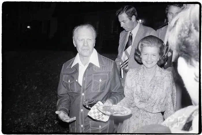 Framed Print : President Ford and Betty Ford Leaving a Party Framed Print : President Ford and Betty Ford Leaving a Party