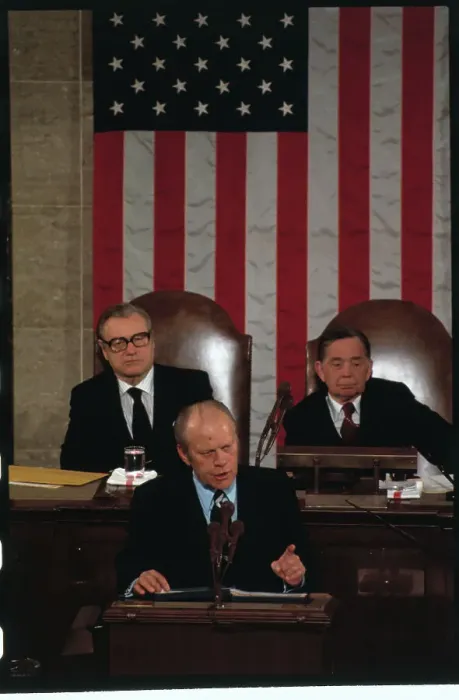 Framed Print : President Ford Delivering His State of the World Address Framed Print : President Ford Delivering His State of the World Address