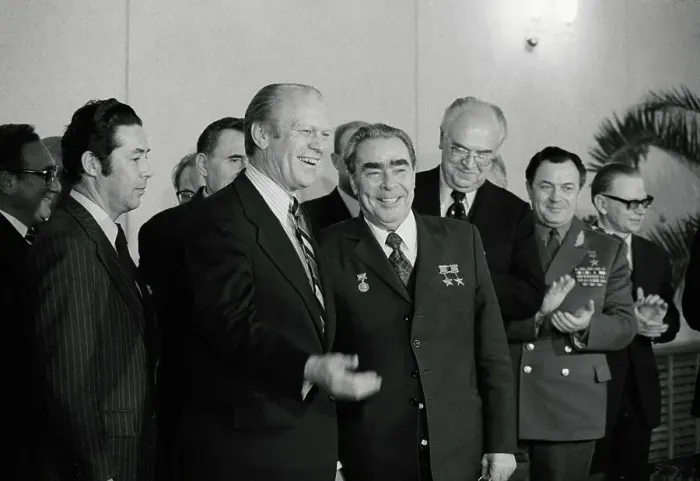 Framed Print : President Ford and General Secretary Leonid Brezhnev Framed Print : President Ford and General Secretary Leonid Brezhnev