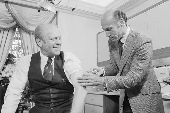 Framed Print : President Ford Gets Swine Flu Shot Framed Print : President Ford Gets Swine Flu Shot