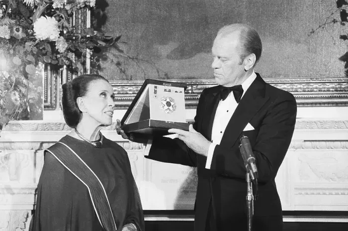 Framed Print : President Ford Gives Martha Graham Medal Framed Print : President Ford Gives Martha Graham Medal