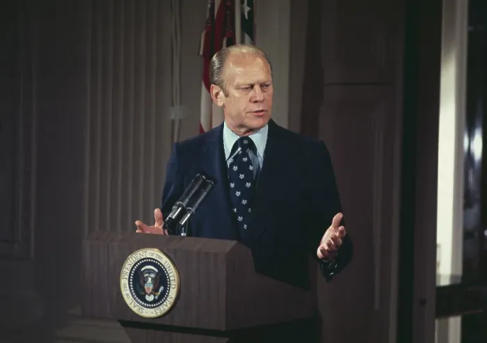 Framed Print : President Ford Holds Press Conference Framed Print : President Ford Holds Press Conference
