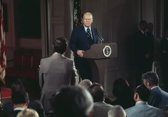 Framed Print : President Ford Holds Press Conference Framed Print : President Ford Holds Press Conference