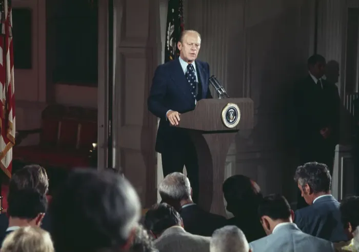 Framed Print : President Ford Holds Press Conference Framed Print : President Ford Holds Press Conference