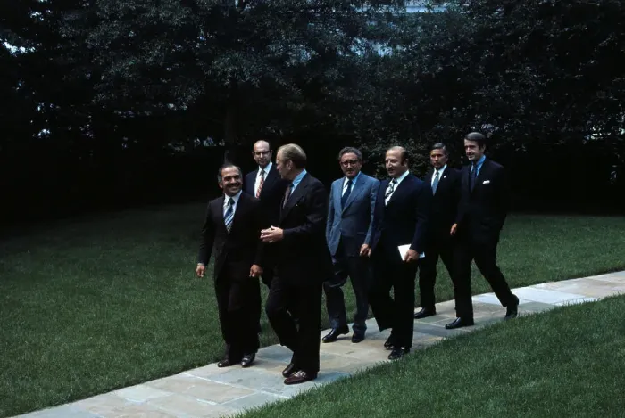 Framed Print : President Ford with King Hussein and Colleagues Framed Print : President Ford with King Hussein and Colleagues