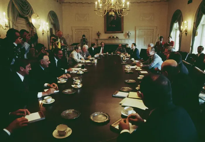 Framed Print : President Ford Meets With Cabinet