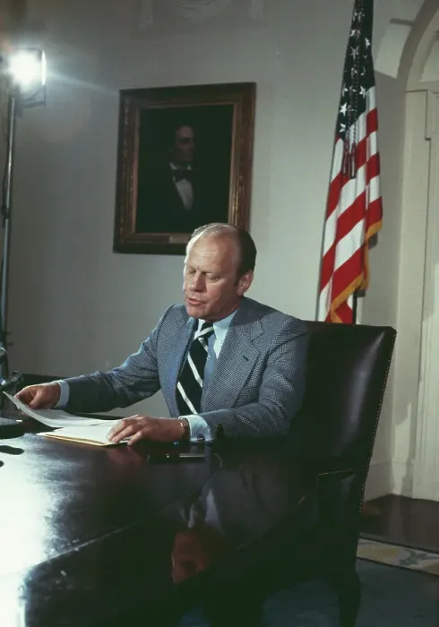 Framed Print : President Ford Offers Vietnam Amnesty Framed Print : President Ford Offers Vietnam Amnesty