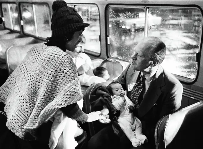 Framed Print : President Ford With Operation Babylift Child in San Francisco Framed Print : President Ford With Operation Babylift Child in San Francisco