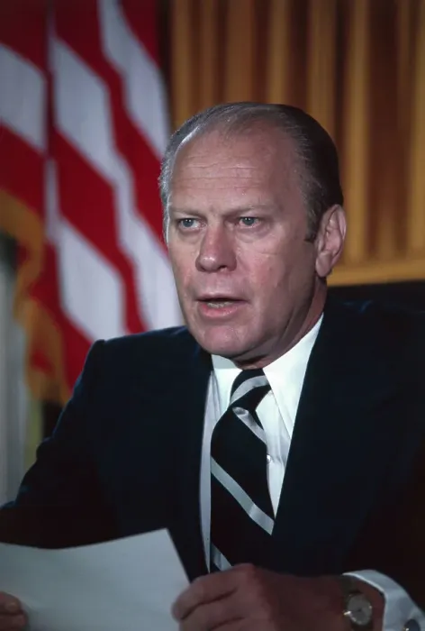 Framed Print : President Ford Reading a Statement Framed Print : President Ford Reading a Statement