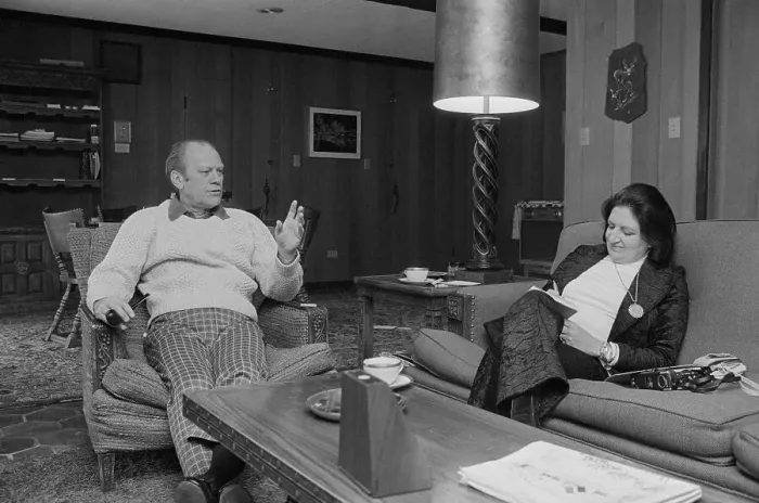 Framed Print : President Ford Sitting with Helen Thomas Framed Print : President Ford Sitting with Helen Thomas