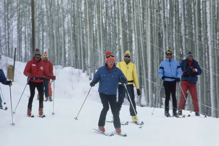 Framed Print : President Ford Skiing