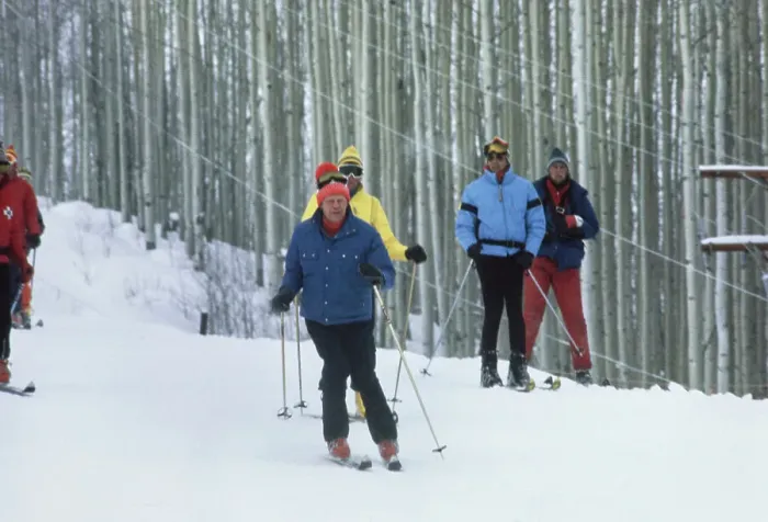 Framed Print : President Ford Skiing