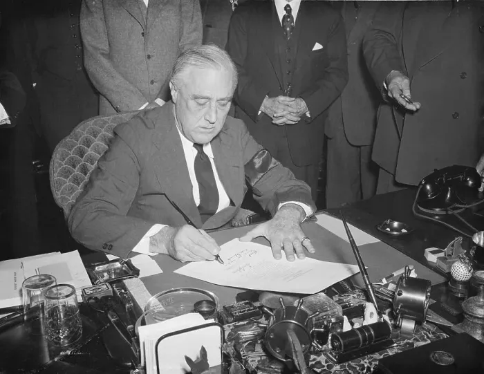 Framed Print : President Franklin D. Roosevelt Signing Resolution Framed Print : President Franklin D. Roosevelt Signing Resolution