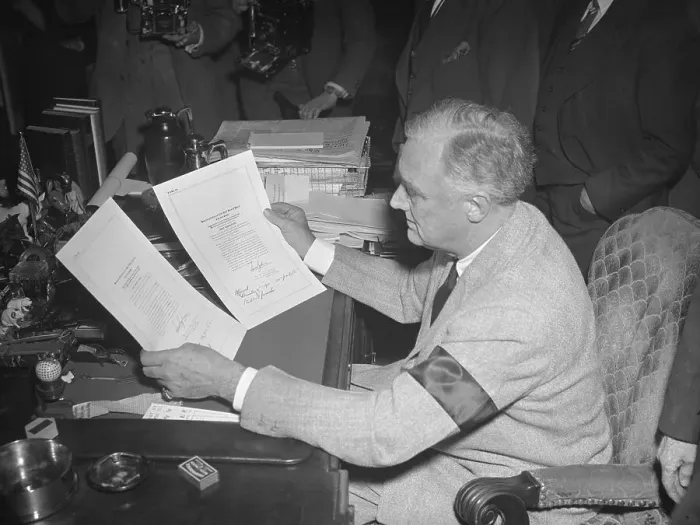 Framed Print : President Franklin D. Roosevelt Working at His Desk Framed Print : President Franklin D. Roosevelt Working at His Desk