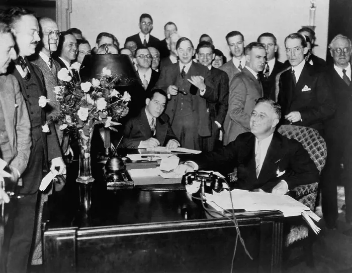 Framed Print : President Franklin D. Roosevelt's First Press Conference Framed Print : President Franklin D. Roosevelt's First Press Conference