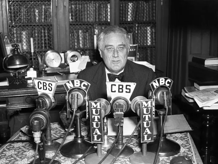 Framed Print : President Franklin Delano Roosevelt Giving Radio Address Framed Print : President Franklin Delano Roosevelt Giving Radio Address