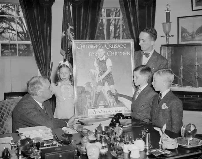 Framed Print : President Franklin D.Roosevelt Receiving Norman Rockwell Painting Framed Print : President Franklin D.Roosevelt Receiving Norman Rockwell Painting