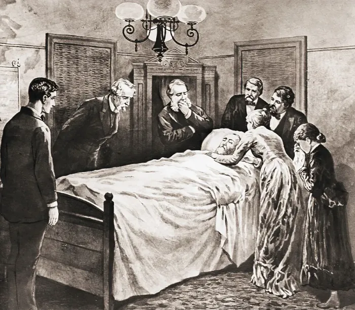 Framed Print : President Garfield On His Deathbed Framed Print : President Garfield On His Deathbed