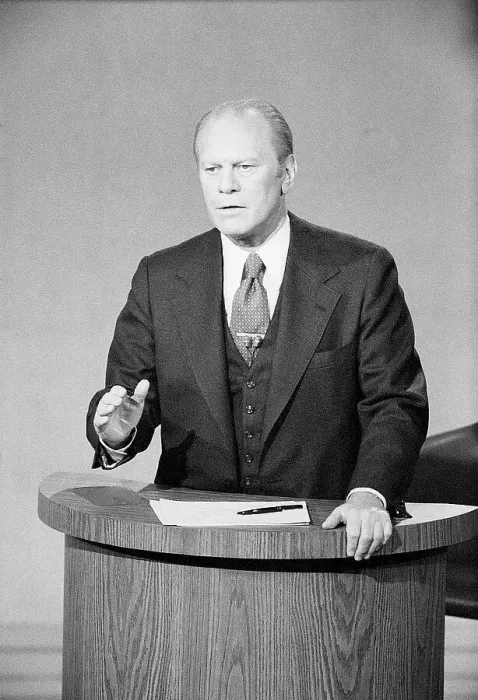 Framed Print : President Gerald Ford at a Presidential Debate Framed Print : President Gerald Ford at a Presidential Debate