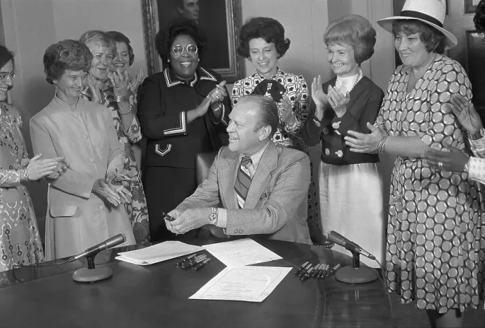 Framed Print : President Gerald Ford Signing Women equality Bill Framed Print : President Gerald Ford Signing Women equality Bill