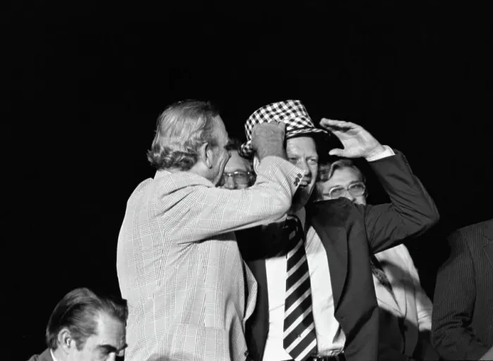 Framed Print : President Gerald Ford Wears Bear Bryant's Hat Framed Print : President Gerald Ford Wears Bear Bryant's Hat