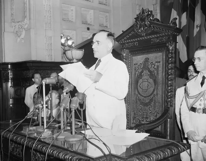Framed Print : President Getulio Vargas Speaking Framed Print : President Getulio Vargas Speaking